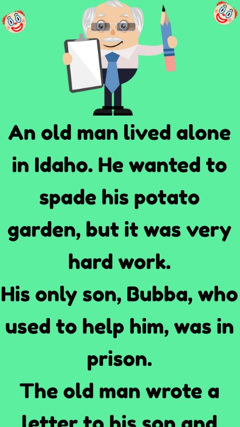 The old man wrote a letter to his son