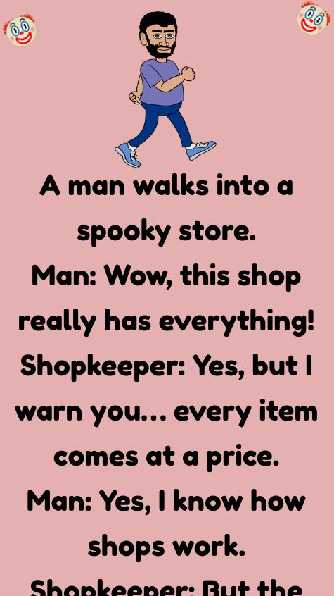 A man walks into a spooky store
