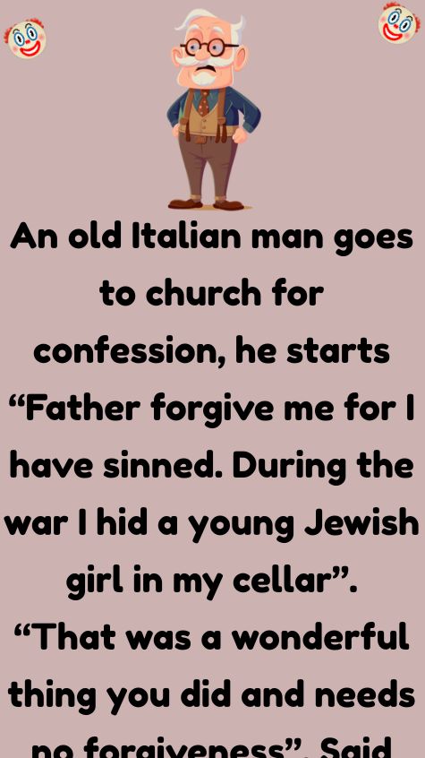 An Old Italian Man Goes To Church For Confession