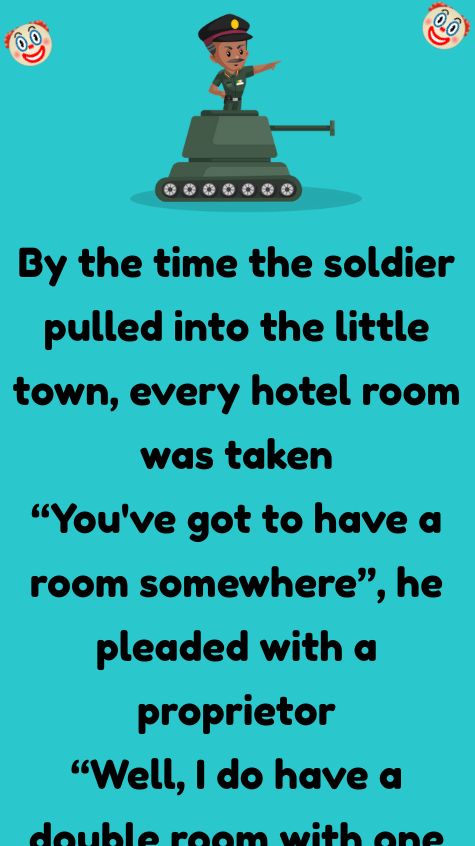 By the time the soldier pulled into the little town